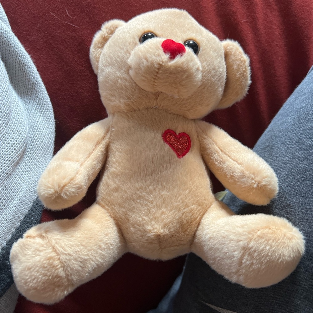 Tan Valentine Bear w/ Heart Nose & Chest